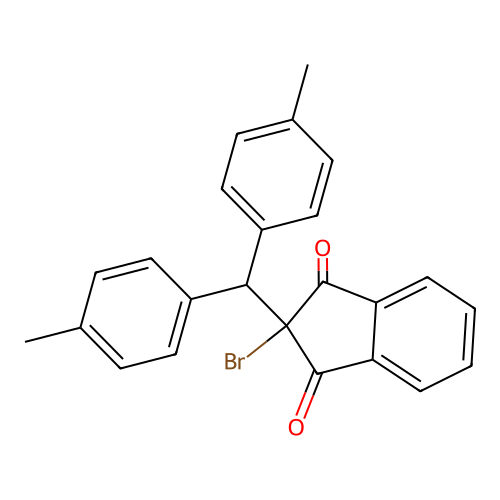 2-[bis(4-methylphenyl)methyl]-2-bromo-1H-indene-1,3(2H)-dione structure