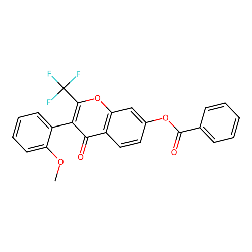 3-(2-methoxyphenyl)-4-oxo-2-(trifluoromethyl)-4H-chromen-7-yl benzoate structure