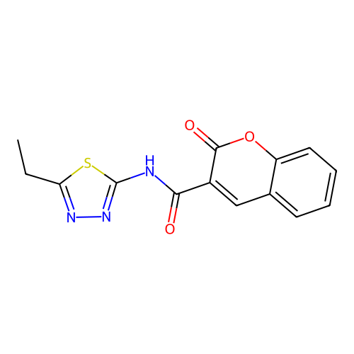 N-(5-ethyl-1,3,4-thiadiazol-2-yl)-2-oxo-2H-chromene-3-carboxamide structure