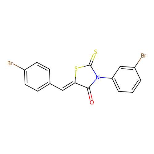3-(3-Bromophenyl)-5-[(4-bromophenyl)methylene]-2-thioxo-1,3-thiazolidin-4-one structure