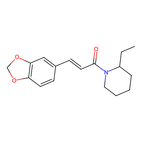 (2E)-3-(1,3-benzodioxol-5-yl)-1-(2-ethylpiperidin-1-yl)prop-2-en-1-one structure
