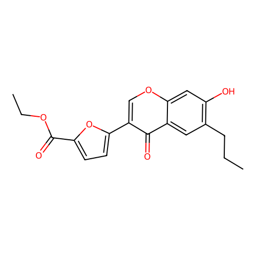 ethyl 5-(7-hydroxy-4-oxo-6-propyl-4H-chromen-3-yl)furan-2-carboxylate structure