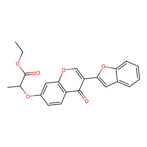ethyl 2-((3-(benzofuran-2-yl)-4-oxo-4H-chromen-7-yl)oxy)propanoate structure