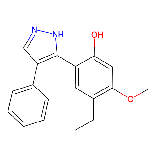 4-ethyl-5-methoxy-2-(4-phenyl-1H-pyrazol-5-yl)phenol structure