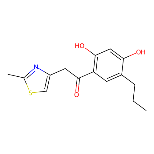 1-(2,4-Dihydroxy-5-propylphenyl)-2-(2-methyl-1,3-thiazol-4-yl)ethanone structure