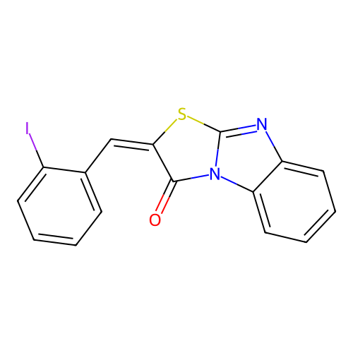 (E)-2-(2-iodobenzylidene)benzo[4,5]imidazo[2,1-b]thiazol-3(2H)-one structure