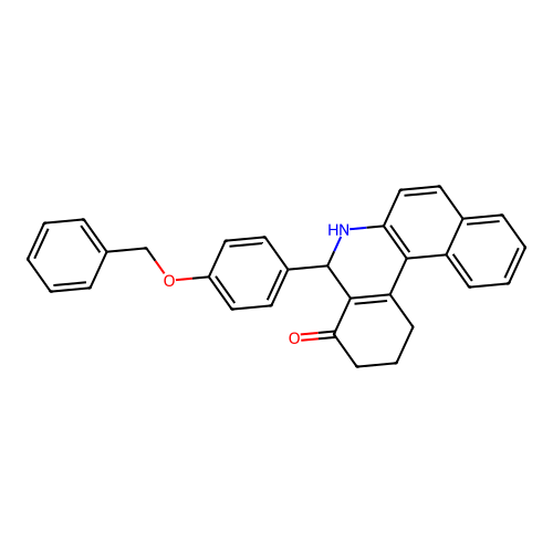5-(4-(benzyloxy)phenyl)-2,3,5,6-tetrahydrobenzo[a]phenanthridin-4(1H)-one structure
