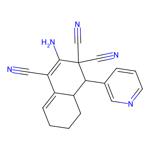 2-Amino-4-(3-pyridyl)-3,4,5,6,7,4a-hexahydronaphthalene-1,3,3-tricarbonitrile structure