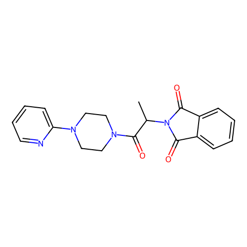 2-[1-oxo-1-(4-pyridin-2-ylpiperazin-1-yl)propan-2-yl]isoindole-1,3-dione structure