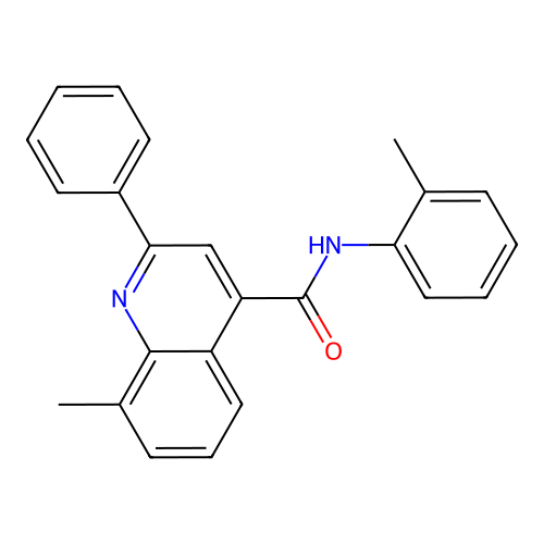 8-methyl-N-(2-methylphenyl)-2-phenylquinoline-4-carboxamide structure