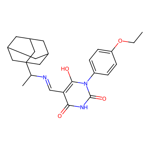 5-[[1-(1-adamantyl)ethylamino]methylidene]-1-(4-ethoxyphenyl)-1,3-diazinane-2,4,6-trione structure
