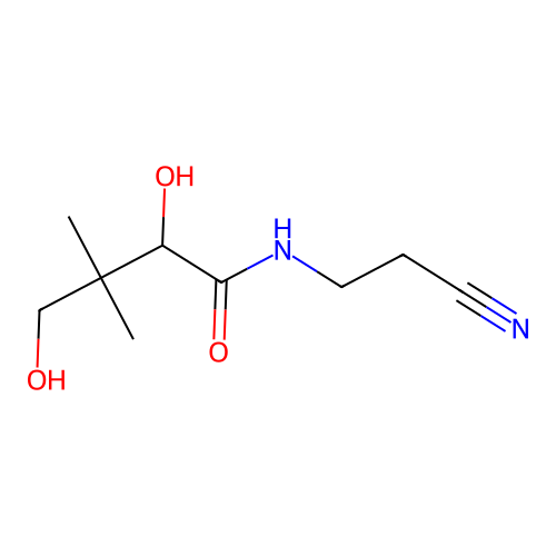 N-(2-cyanoethyl)-2,4-dihydroxy-3,3-dimethylbutanamide structure