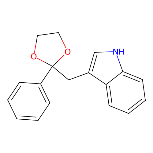 3-[(2-phenyl-1,3-dioxolan-2-yl)methyl]-1H-indole structure