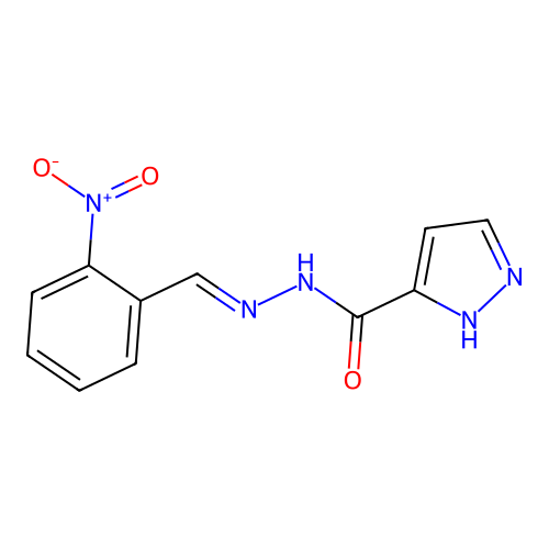 N'-[(E)-(2-nitrophenyl)methylidene]-1H-pyrazole-5-carbohydrazide structure