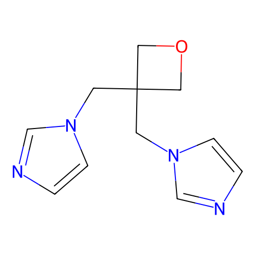 1,1'-(oxetane-3,3-diyldimethanediyl)bis(1H-imidazole) structure