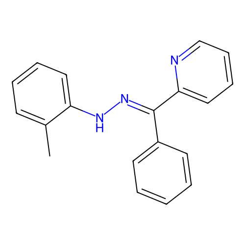 (E)-2-(phenyl(2-(o-tolyl)hydrazono)methyl)pyridine structure