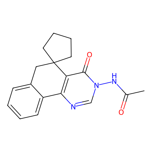 N-(4-oxo-4,6-dihydro-3H-spiro[benzo[h]quinazoline-5,1'-cyclopentan]-3-yl)acetamide structure