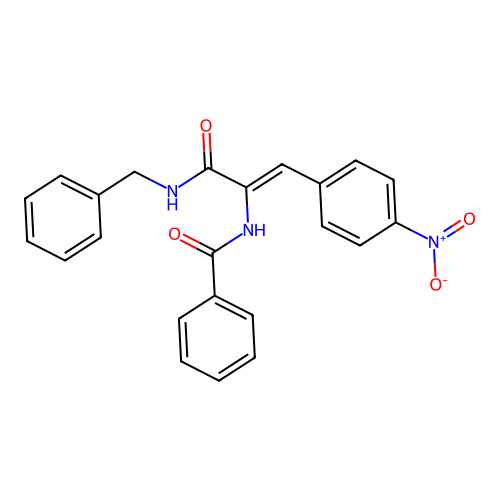 N-[(1Z)-3-(benzylamino)-1-(4-nitrophenyl)-3-oxoprop-1-en-2-yl]benzamide structure