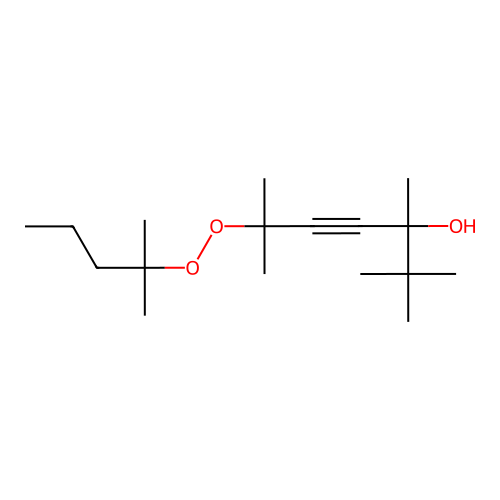 2,2,3,6-Tetramethyl-6-((2-methylpentan-2-yl)peroxy)hept-4-yn-3-ol structure