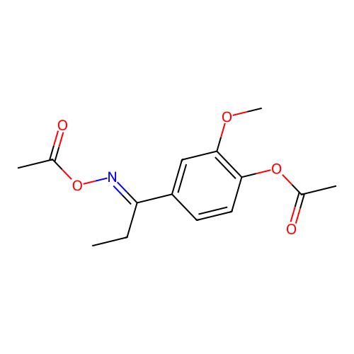 4-[(1E)-N-(acetyloxy)propanimidoyl]-2-methoxyphenyl acetate structure