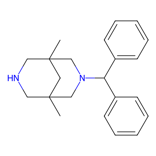 3-Benzhydryl-1,5-dimethyl-3,7-diazabicyclo[3.3.1]nonane structure