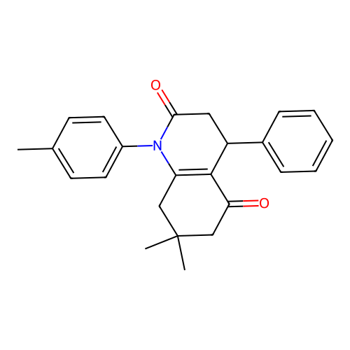 7,7-dimethyl-4-phenyl-1-(p-tolyl)-3,4,7,8-tetrahydroquinoline-2,5(1H,6H)-dione structure