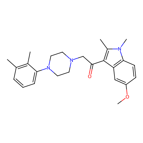 2-[4-(2,3-dimethylphenyl)piperazin-1-yl]-1-(5-methoxy-1,2-dimethyl-indol-3-yl)ethanone structure