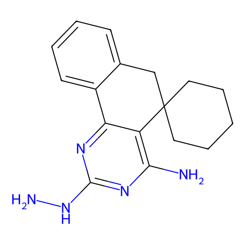 2-hydrazinyl-6H-spiro[benzo[h]quinazoline-5,1'-cyclohexan]-4-amine structure
