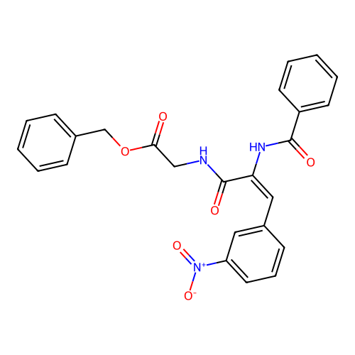 (E)-benzyl 2-(2-benzamido-3-(3-nitrophenyl)acrylamido)acetate structure