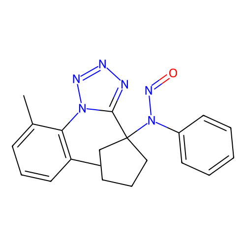 N-{1-[1-(2,6-dimethylphenyl)-1H-tetrazol-5-yl]cyclopentyl}-N-nitrosoaniline structure