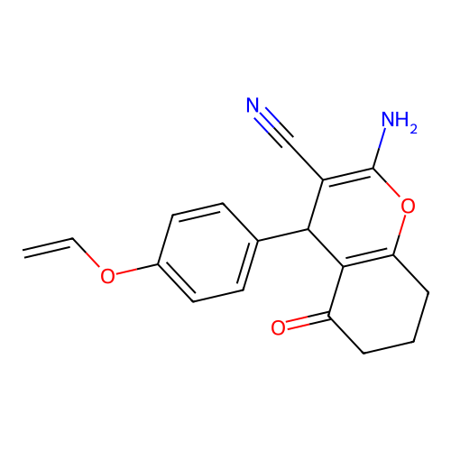 2-amino-4-(4-ethenoxyphenyl)-5-oxo-4,6,7,8-tetrahydrochromene-3-carbonitrile structure