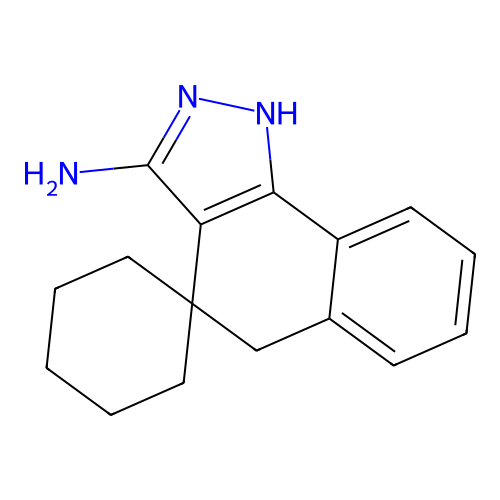 1,5-Dihydrospiro[benzo[g]indazole-4,1'-cyclohexan]-3-amine structure
