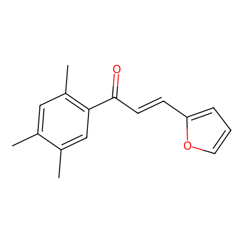 (E)-3-(furan-2-yl)-1-(2,4,5-trimethylphenyl)prop-2-en-1-one structure