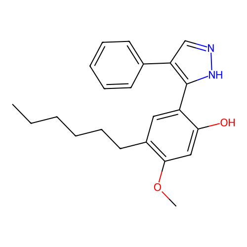 4-hexyl-5-methoxy-2-(4-phenyl-1H-pyrazol-3-yl)phenol structure