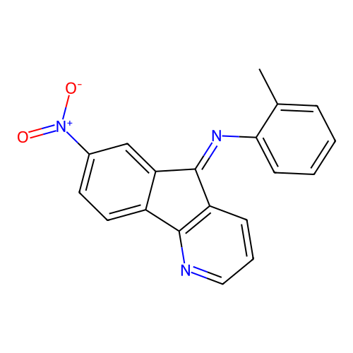 2-Methyl-N-[(5Z)-7-nitro-5H-indeno[1,2-b]pyridin-5-ylidene]aniline structure