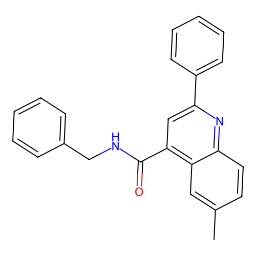 N-benzyl-6-methyl-2-phenylquinoline-4-carboxamide structure