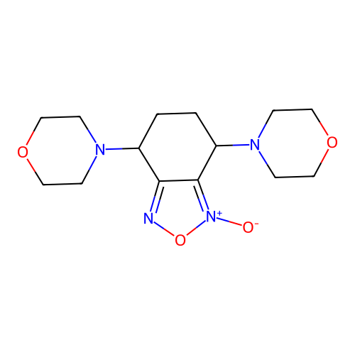 4,7-Di(morpholin-4-yl)-4,5,6,7-tetrahydro-2,1,3-benzoxadiazole 1-oxide structure