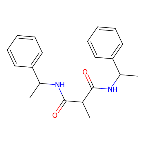 2-methyl-N,N'-bis(1-phenylethyl)propanediamide structure