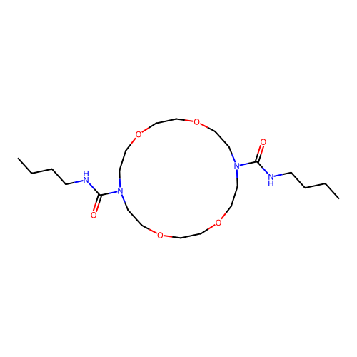 N,N'-dibutyl-1,4,10,13-tetraoxa-7,16-diazacyclooctadecane-7,16-dicarboxamide structure