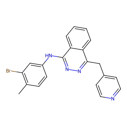N-(3-bromo-4-methylphenyl)-4-(pyridin-4-ylmethyl)phthalazin-1-amine structure
