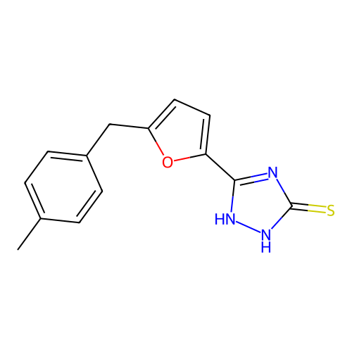 3-[5-(4-methylbenzyl)furan-2-yl]-1H-1,2,4-triazole-5-thiol structure