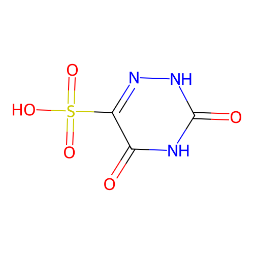 3,5-Dioxo-2,3,4,5-tetrahydro-1,2,4-triazine-6-sulfonic acid structure