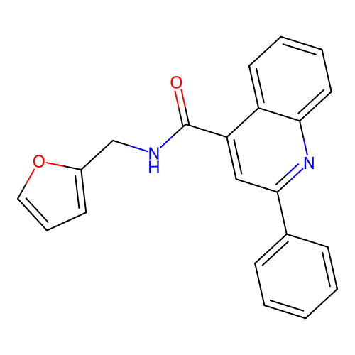 N-(furan-2-ylmethyl)-2-phenylquinoline-4-carboxamide structure