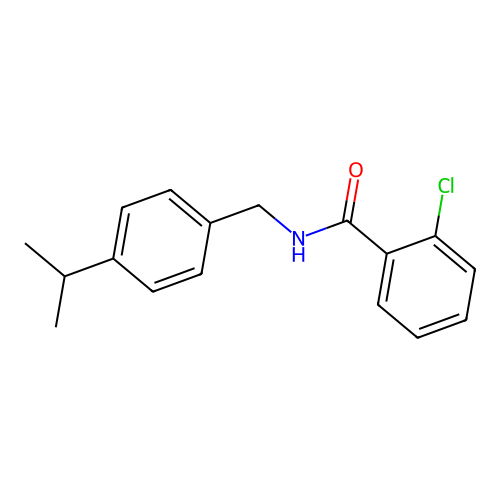 2-chloro-N-[4-(propan-2-yl)benzyl]benzamide structure