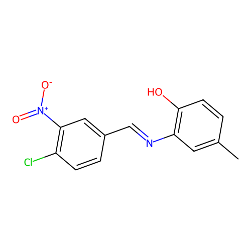 2-({4-Chloro-3-nitrobenzylidene}amino)-4-methylphenol structure