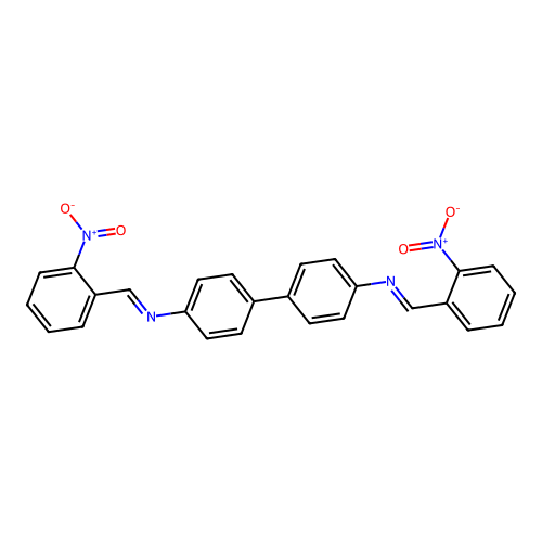 N,N'-bis[(E)-(2-nitrophenyl)methylidene]biphenyl-4,4'-diamine structure