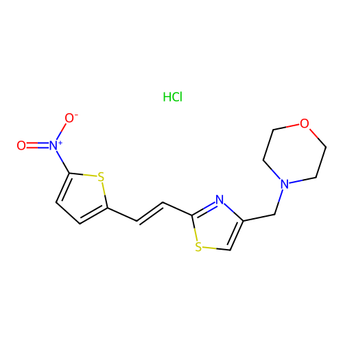 Thiazole, 4-morpholinomethyl-2-(5-nitro-2-thienyl)vinyl-, hydrochloride structure
