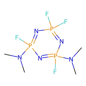 1,3,5,2,4,6-Triazatriphosphorine, 2,4-bis(dimethylamino)-2,4,6,6-tetrafluoro-2,2,4,4,6,6-hexahydro- structure