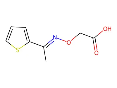 2-(1-Thiophen-2-ylethylideneamino)oxyacetic acid structure