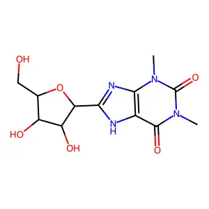 7beta-D-Ribofuranosyltheophylline structure
